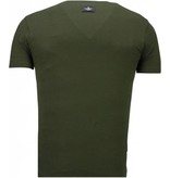 Local Fanatic Basic Exclusieve V Neck - T Shirt Man - 5799G - Grön