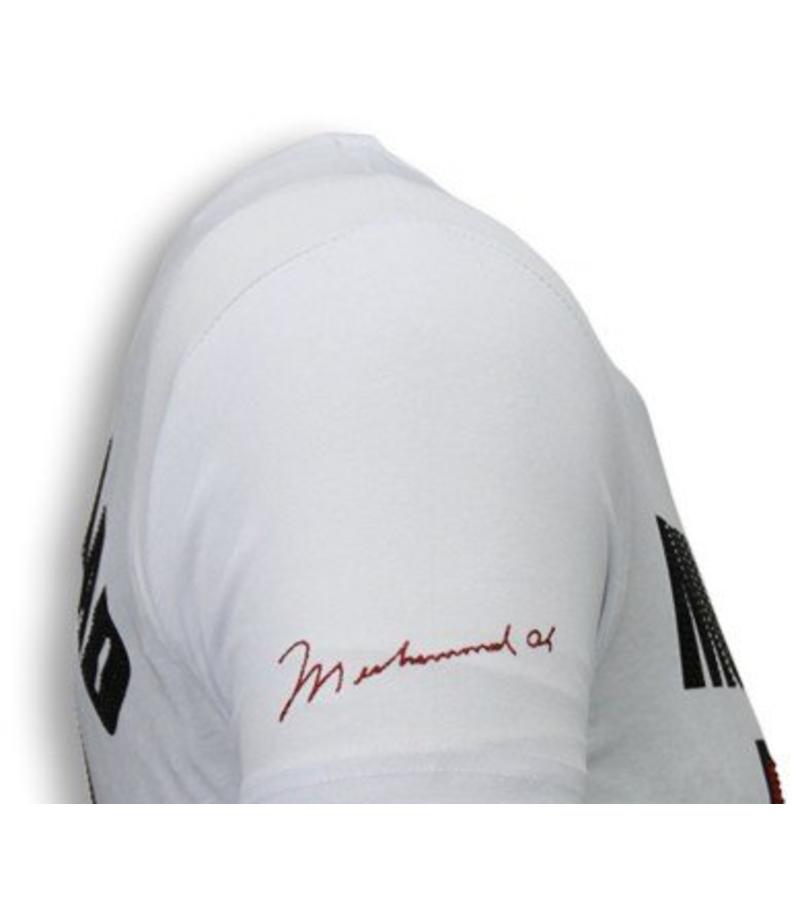 Local Fanatic Muhammad Ali Rhinestone - Herr T Shirt - 5762W - Vit