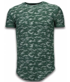 John H Camouflage Long Fit Army - T Shirt Herr - SW330G - Grön