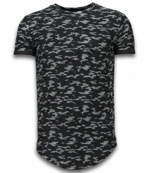 True Rise Camouflage Long Fit Army - Herr T Shirt - SW330Z - Svart