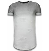 True Rise Flare Effect Long Fit Dual Colored - Man T Shirt - T09165G - Grå