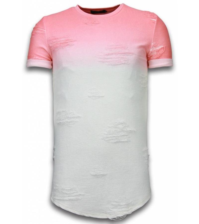 John H Flare Effect Long Fit Dual Colored - T Shirt Herr - T09165R - Ros