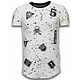 Paint Drops Army Long Fit = Herr T Shirt - T09199W - Vit
