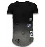 True Rise Pictured Flare Effect Long Fit - T Shirt Herr - T09182Z - Svart True Rise Pictured Flare Effect Long Fit - T Shirt Herr - T09182Z - Svart