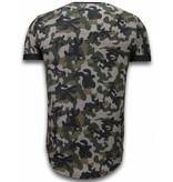 True Rise Camouflaged Fashionable Long Fit - T Shirt Herr - 111G - Grön