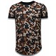 Camouflaged Fashionable Long Fit - Herr T Shirt - 111B - Brun