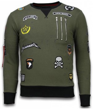 Local Fanatic Basic Embriordry Sweater Patches - Män Tröjor - LF-100G - Grön