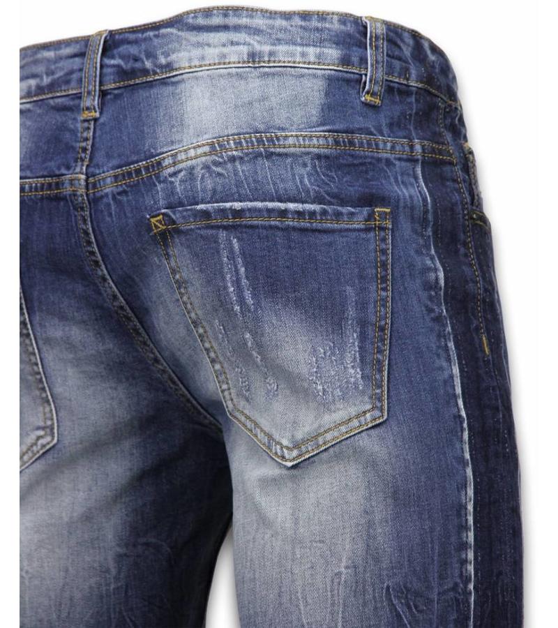 Enos Billiga shorts för män - Jeansshorts långa herr - J-961B - Blå