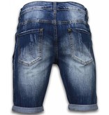 Enos Billiga shorts för män - Jeansshorts långa herr - J-961B - Blå