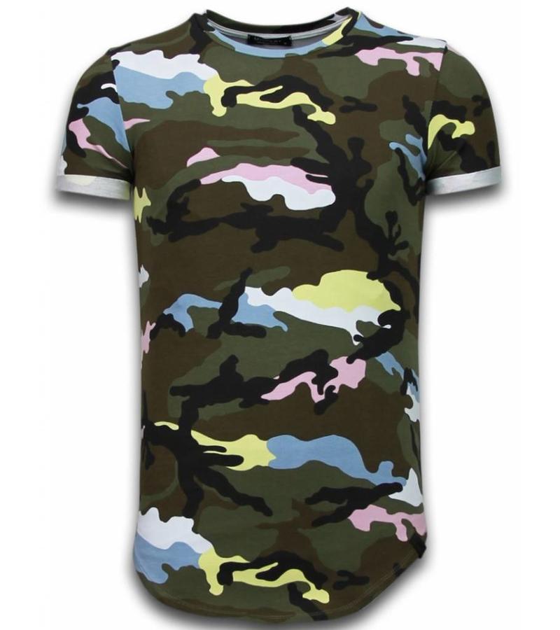 Uniplay Camouflage Long Fit Shirt Army - T Shirt Herr - UP-T127P - Ros