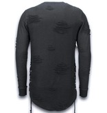 True Rise Destroyed Look Side Laces Long Fit - Sweater Herr - S09194Z - Svart True Rise Destroyed Look Side Laces Long Fit - Sweater Herr - S09194Z - Svart