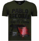 Local Fanatic Pablo Escobar Narcos Rhinestone - T Shirt Herr - 5782G - Grön