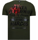 Local Fanatic Pablo Escobar Narcos Rhinestone - T Shirt Herr - 5782G - Grön