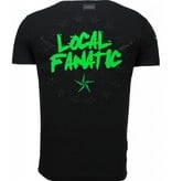 Local Fanatic Bad Boys Pinscher Rhinestone - Man T Shirt - 5774Z - Svart