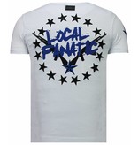 Local Fanatic Bad Boys Pinscher Rhinestone - Herr T Shirt - 5774W - Vit