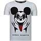 Kiss My Mickey Rhinestone - Herr T Shirt - 5771W - Vit