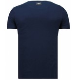 Local Fanatic Skull Rebel Rhinestone - Man T Shirt - 5776B - Blå Local Fanatic Skull Rebel Rhinestone - Man T Shirt - 5776B - Blå