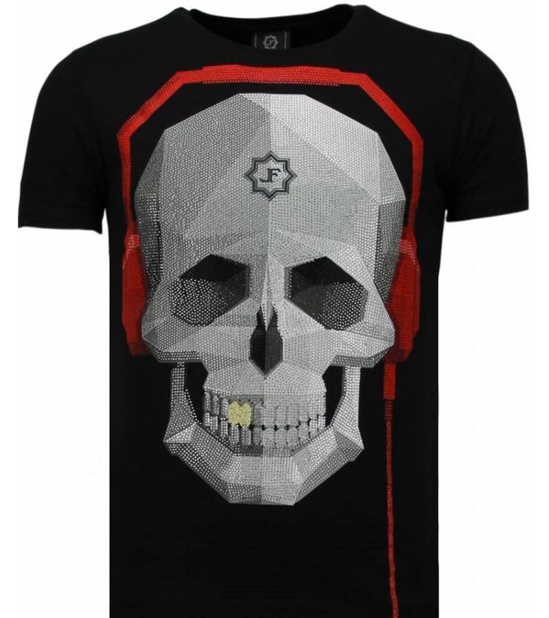 Local Fanatic Skull Bring The Beat - Man T Shirt - 5779Z - Svart