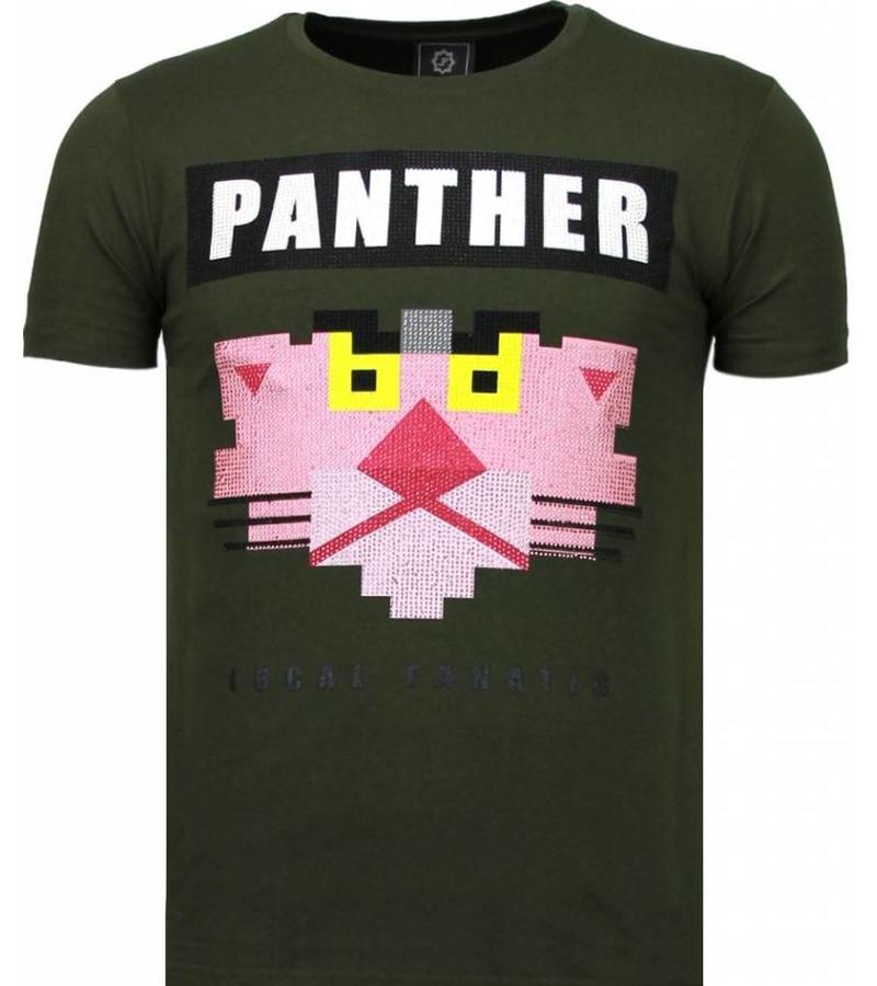 Local Fanatic Panther For A Cougar Rhinestone T Shirt Herr - 5780G - Grön