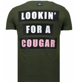 Local Fanatic Panther For A Cougar Rhinestone T Shirt Herr - 5780G - Grön