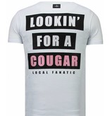 Local Fanatic Panther For A Cougar Rhinestone - Herr T Shirt - 5780W - Vit