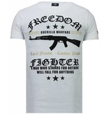 Local Fanatic Freedom Fighter Rhinestone - Herr T Shirt - 5765W - Vit