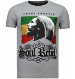 Local Fanatic Soul Rebel Bob Rhinestone - T Shirt Herr - 5778G - Grå