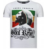 Local Fanatic Soul Rebel Bob Rhinestone - Herr T Shirt - 5778W - Vit