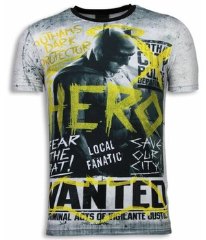 Local Fanatic Wanted Gothams Hero - Herr T Shirt - 5968 - Grå