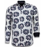 Gentile Bellini Skjorta med blommönster - Snygga sommarskjortor - 2034 - Vit