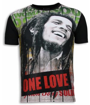 Local Fanatic Bob Marley One Love  - Herr T Shirt - 6165 - Svart