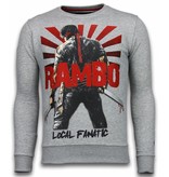 Local Fanatic Rambo Rhinestone Sweater - Man Tröja - 5910A - Grå
