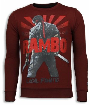 Local Fanatic Rambo Rhinestone Sweater - Herr Tröja - 5910A - Bordeaux