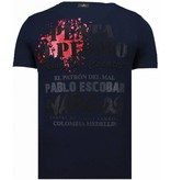 Local Fanatic Pablo Escobar Narcos Rhinestone - Herr T Shirt - 5782B - Blå