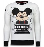 Local Fanatic State Prison Bad Mouse Rhinestone - Herrtröjor - 6080W - Vit