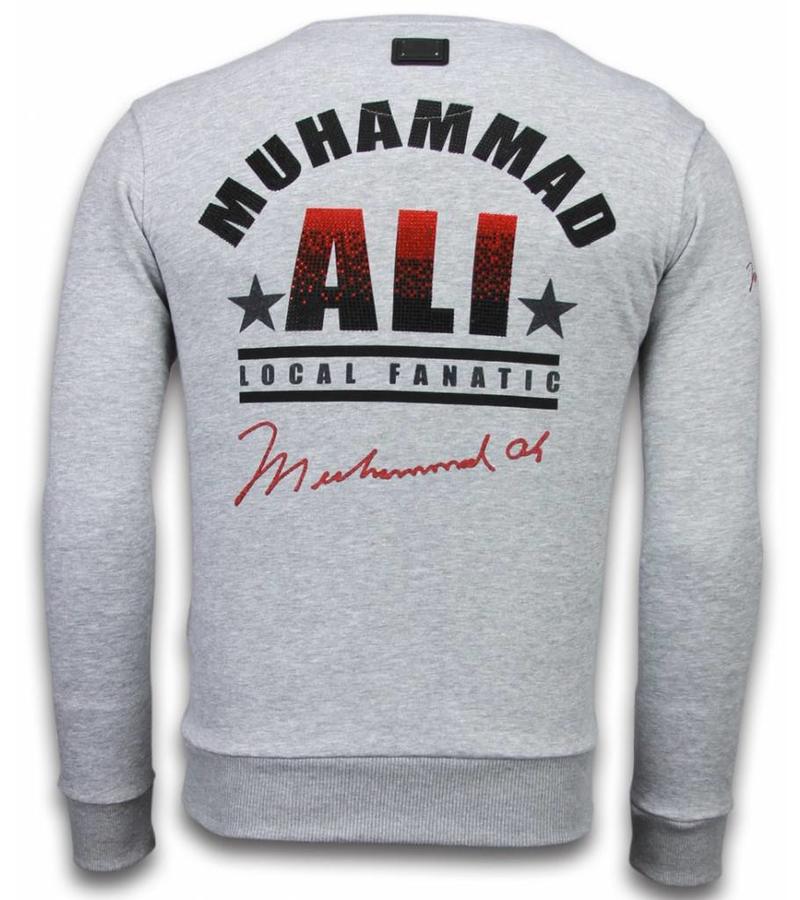 Local Fanatic Muhammad Ali Rhinestone - Sweater Herr - Grå