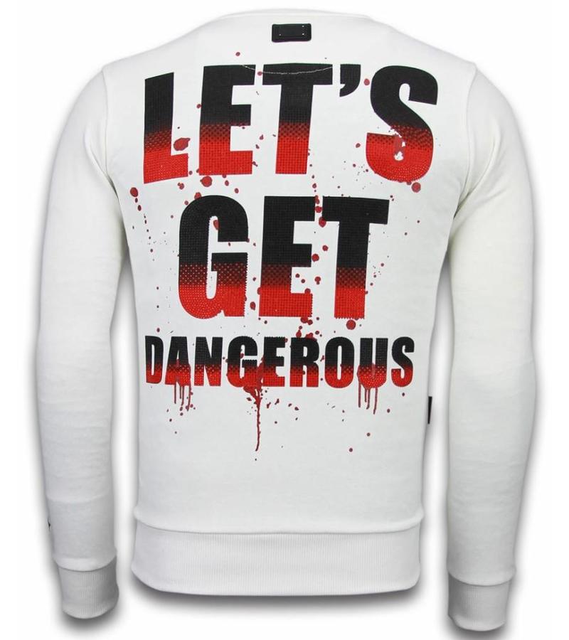 Local Fanatic Terror Duck  Rhinestone Sweater - Män Tröjor - 6173W - Vit
