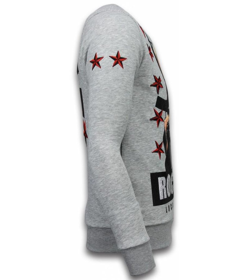 Local Fanatic Marilyn Rockstar Rhinestone - Man Tröja - 6006G - Grå