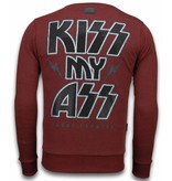 Local Fanatic Kiss My Mickey Rhinestone - Sweatshirt Herr - 5912B - Bordeaux