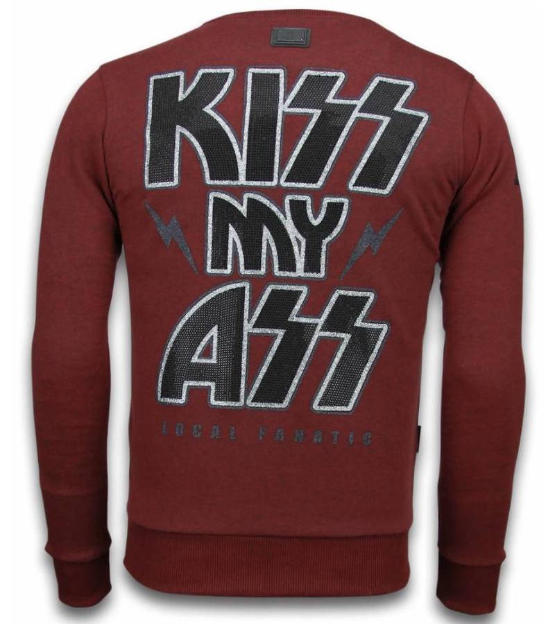 Local Fanatic Kiss My Mickey Rhinestone - Sweatshirt Herr - 5912B - Bordeaux