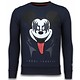 Kiss My Mickey Rhinestone - Herr Sweatshirt - 5912N - Mörkblå