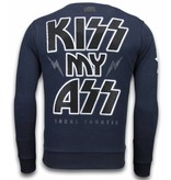 Local Fanatic Kiss My Mickey Rhinestone - Herr Sweatshirt - 5912N - Mörkblå