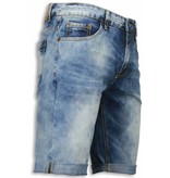 Black Ace Snygga shorts män - Korta jeansshorts herr - B079 - Blå