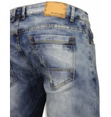 Black Ace Snygga shorts män - Korta jeansshorts herr - B079 - Blå