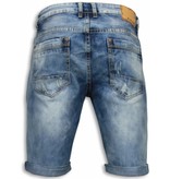 Black Ace Snygga shorts män - Korta jeansshorts herr - B079 - Blå