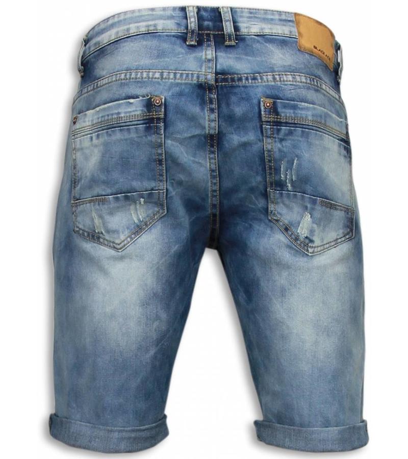 Black Ace Snygga shorts män - Korta jeansshorts herr - B079 - Blå