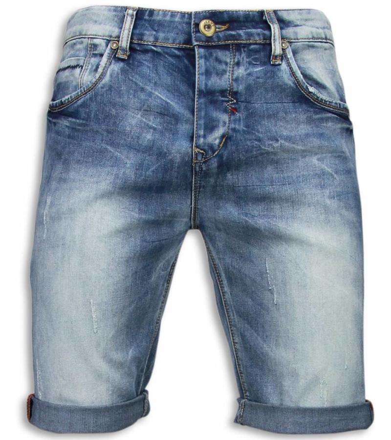 Black Ace Slitna shorts herr -  Ljusa jeansshorts man  - B101 - Blå