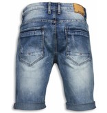 Black Ace Slitna shorts herr -  Ljusa jeansshorts man  - B101 - Blå