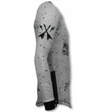 Local Fanatic Longfit Patches Rockstar - Sweater Herr - LF-103/2G - Grå Local Fanatic Longfit Patches Rockstar - Sweater Herr - LF-103/2G - Grå