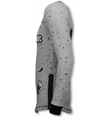 Local Fanatic Longfit Patches Rockstar - Sweater Herr - LF-103/2G - Grå Local Fanatic Longfit Patches Rockstar - Sweater Herr - LF-103/2G - Grå